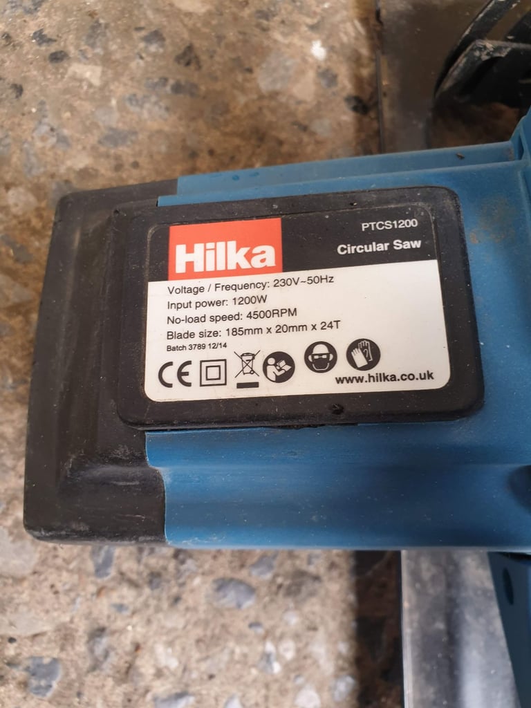 HILKA 240V 1200W 185MM CIRCULAR SAW IN GOOD WORKING ORDER WITH DECENT BLADE + CAN BE SEEN WORKING