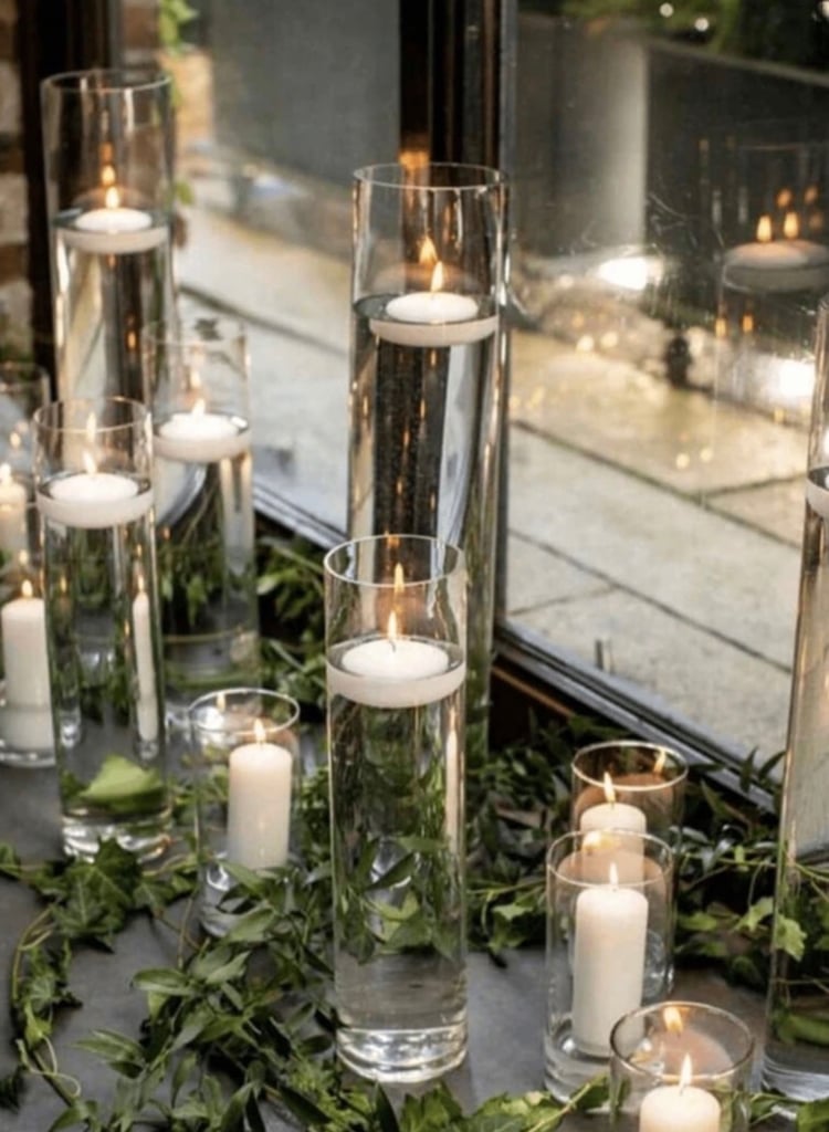 image for 64 floating candle cylinder glasses 