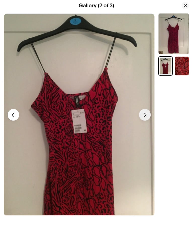 H&M black and red animal print dress. Brand new with label on. Size UK 6