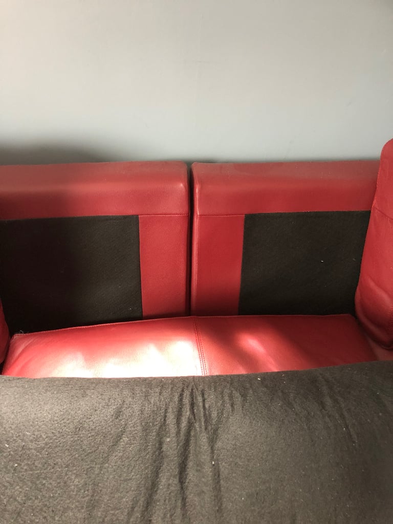 Large Deep Sofa Leather and Suede 
