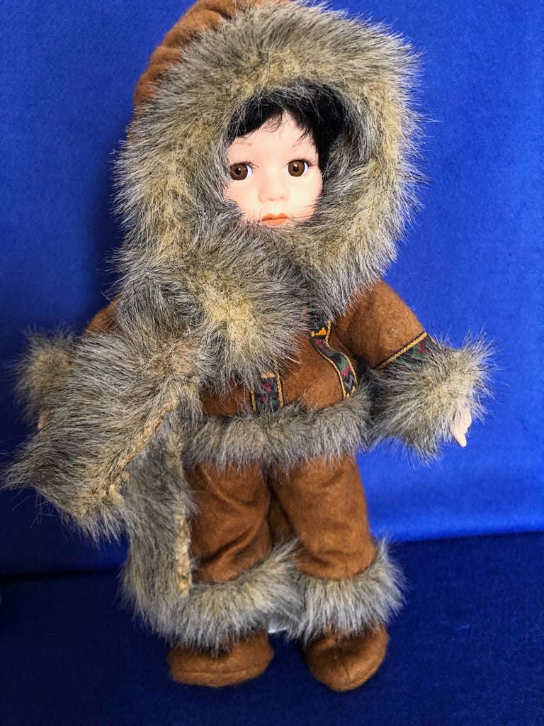 image for NATIVE AMERICAN DOLL WITH STAND.