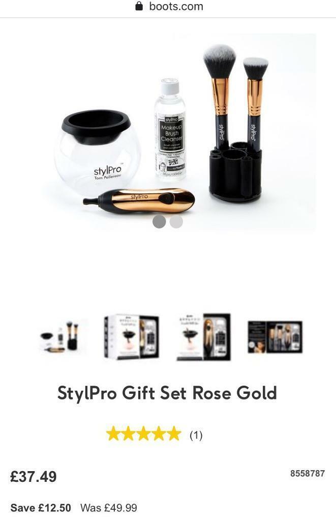 Makeup artist rose gold edition stylpro cleaner brush dryer gift set 