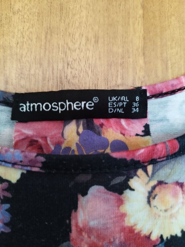 Black multicoloured floral print top 8