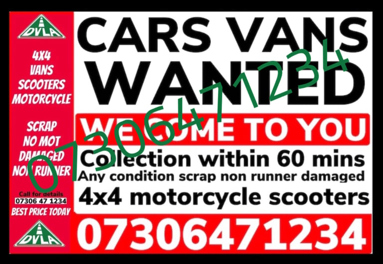 ‼️📞 ALL CARS VANS 4x4 WANTED SELL MY SCRAP NON ULEZ VEHICLES CASH ON COLLECTION 