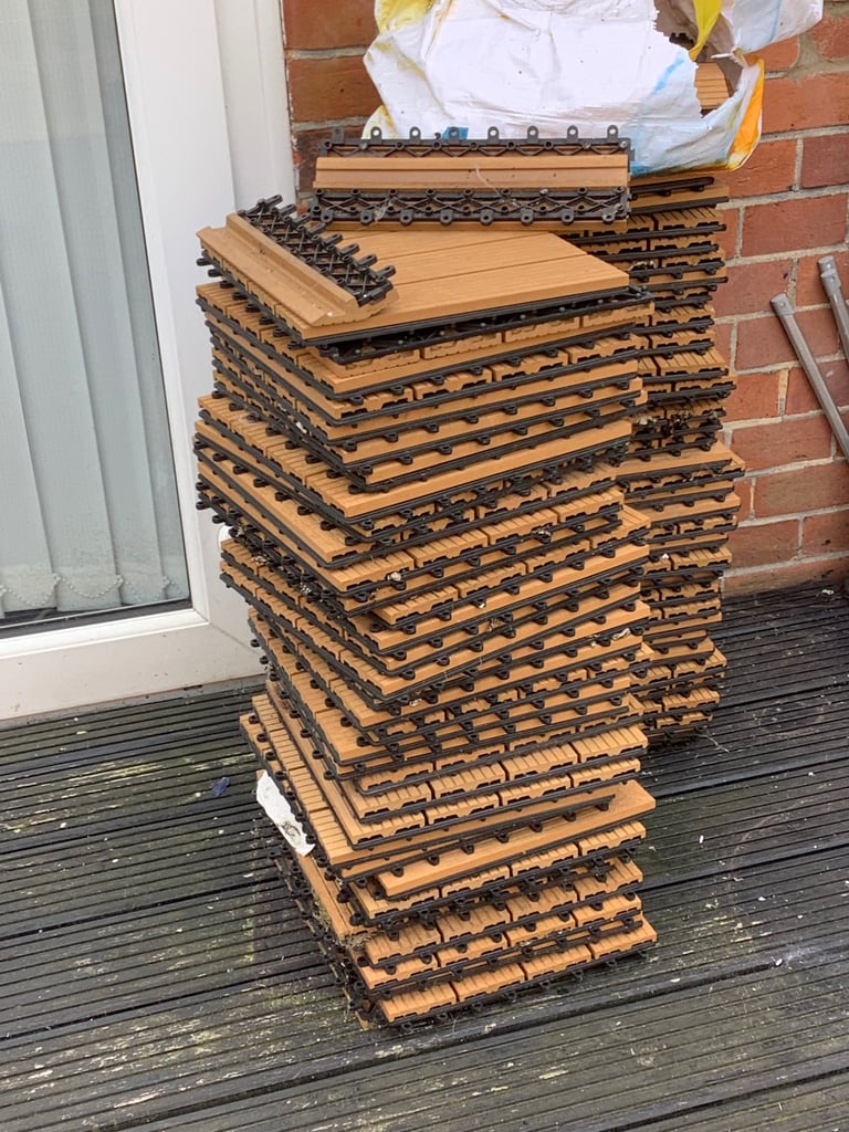 image for DURABLE GARDEN TILES, VERY GOOD CONDITION, 12”x12”aprox 65+, BARGAIN PRICE ONLY