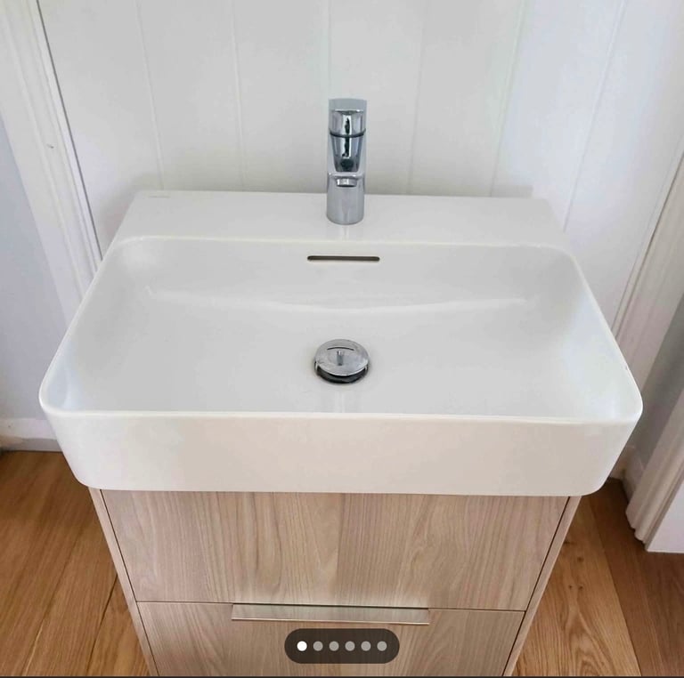 image for Bathroom Vanity Unit  Laufen Val Wall Mounted, Luxury Vanity Unit with Hansgrohe  tap.
