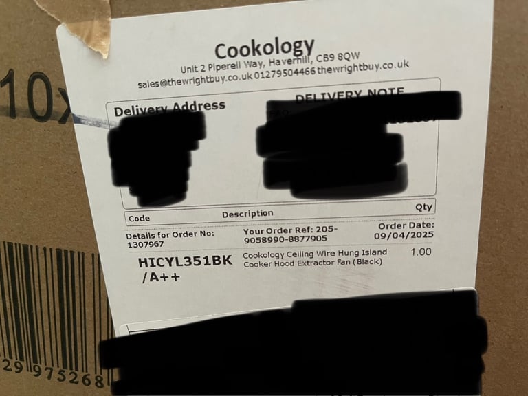 Cookology hanging cylinder cooker hood 