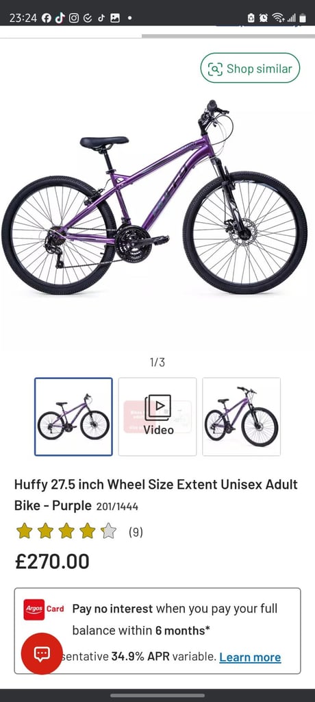 Unisex purple mountain bike 