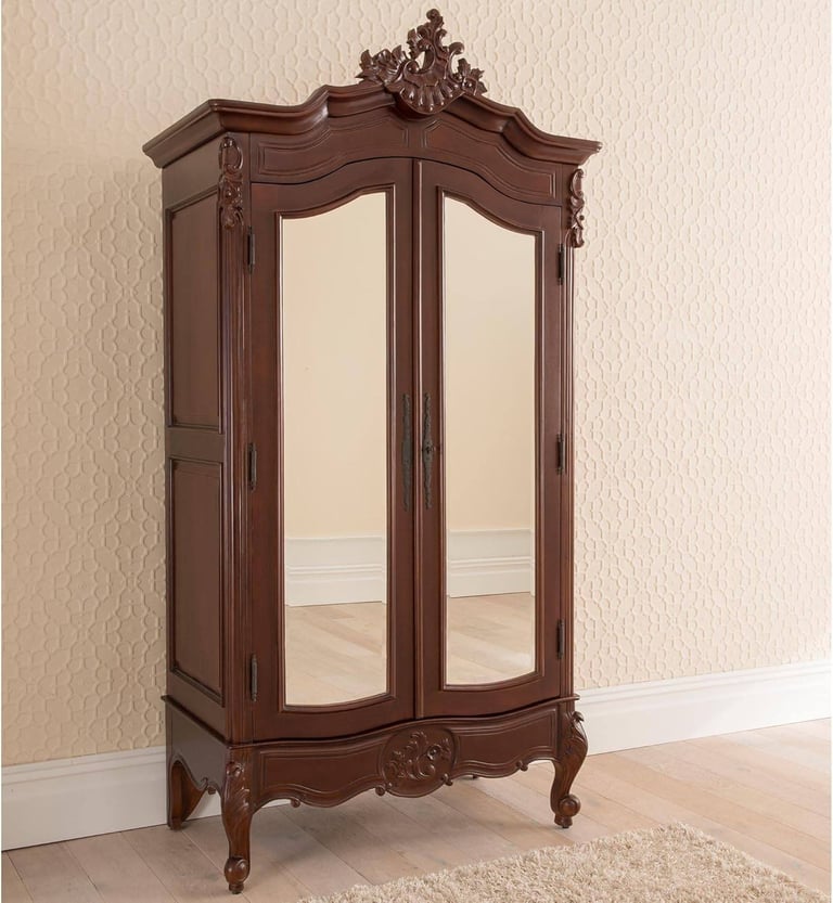 Masterpiece La Rochelle Handmade French Antique Style Mirrored Wardrobe / Armoire - Brand New