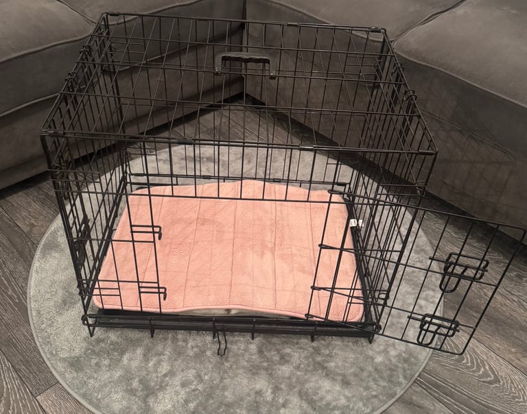 Metal Dog Crate 60cm Folds Flat Puppy Cage Pen Enclosure Manchester