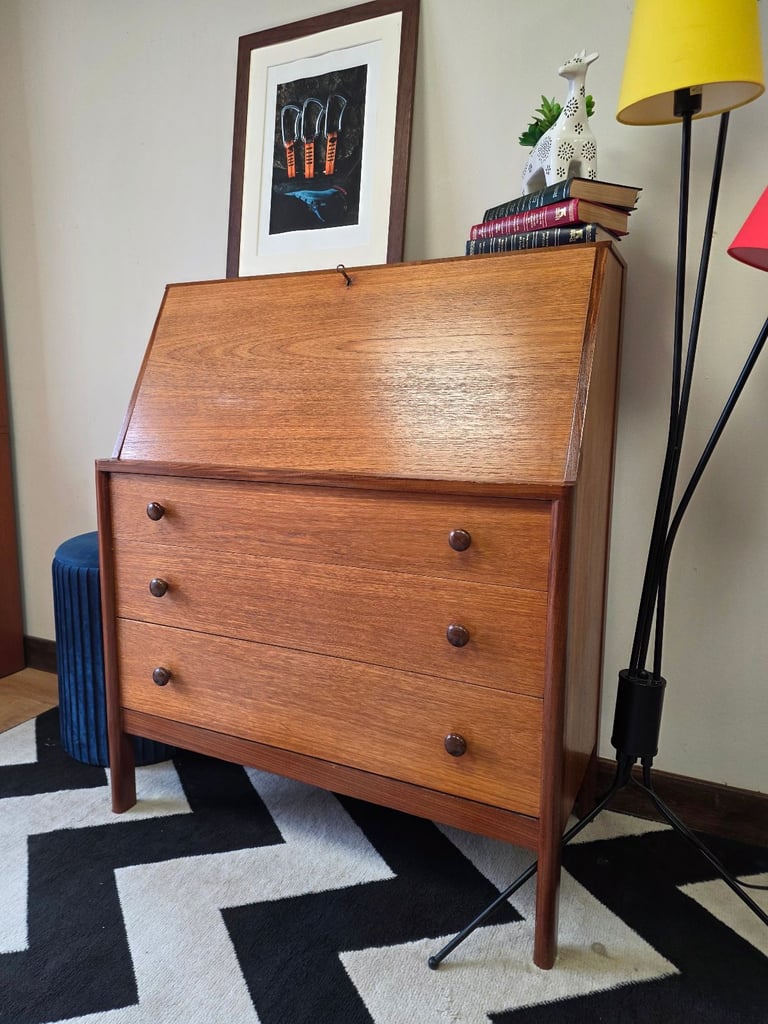  Danish Teak Bureau / Writing Desk – Mid-Century Modern