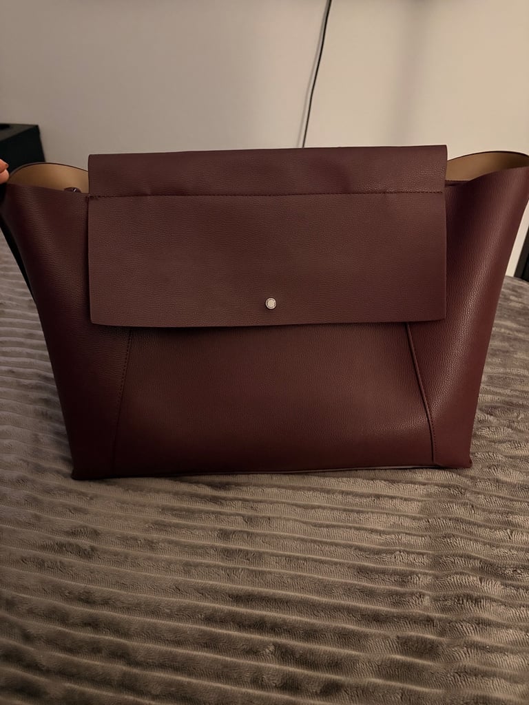 John Lewis Sia Elevated Triple Tote Bag - Burgundy