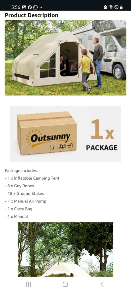 Outsunny Inflatable Camping Tent