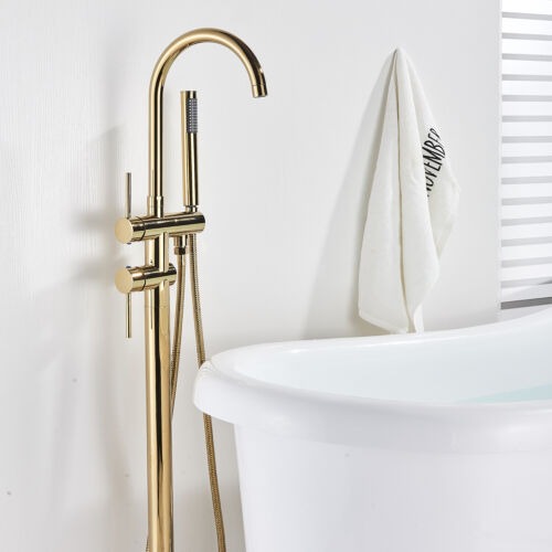 New Gold-H Floor Mounted Free Standing Bath Shower Mixer Tap RRP £240 Our Price £160