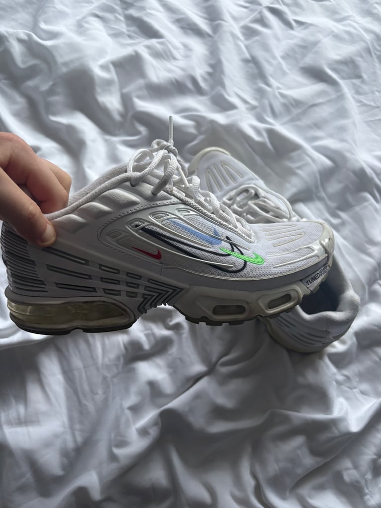 image for Nike Air Max Plus “Triple White Multi-Swoosh