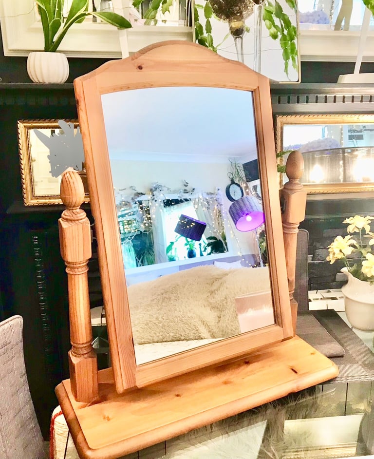 Dressing table mirror  Adjustable wooden stand alone dressing table mirror 