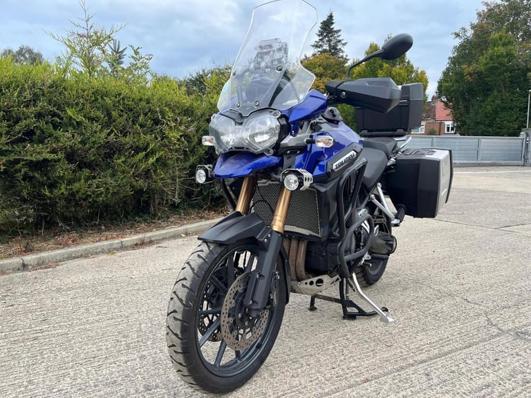 2012 12 TRIUMPH EXPLORER 1215 BLUE TIGER 1200 ADVENTURE TOURER FULL LUGGAGE
