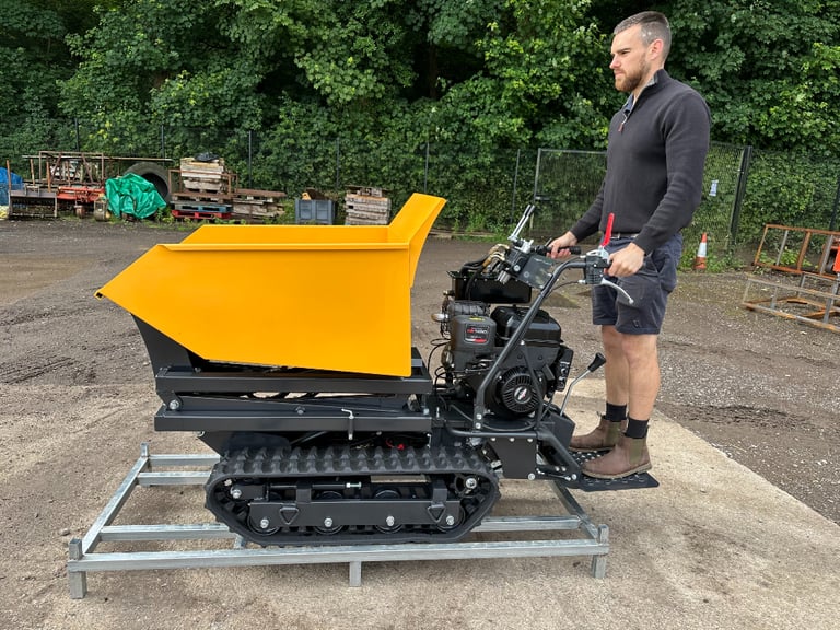 Brand New 500KG Petrol High Tip Track Dumper barrow  *VIDEO * Key Start 