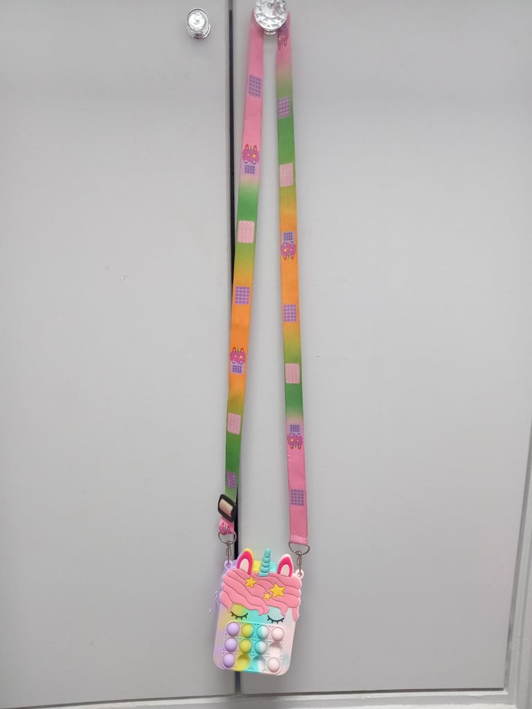 image for Sensory Toy Fidget Unicorn Pop Push Messenger Bag Girls Used