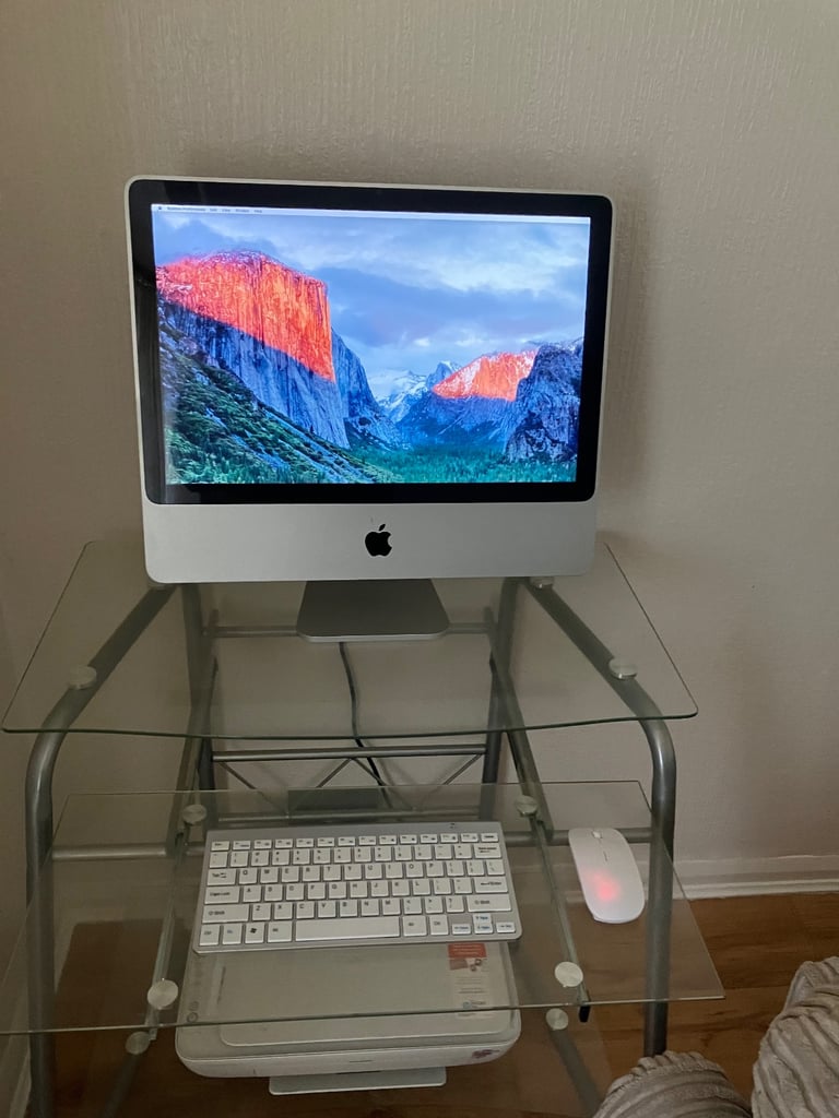 image for Apple iMac, Printer, Glass desk station 