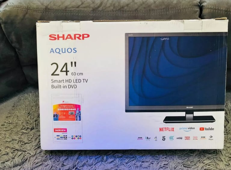 SHARP 1T-C24EE7KC2FBD 24” Smart HD Ready LED TV with Built-in DVD Player