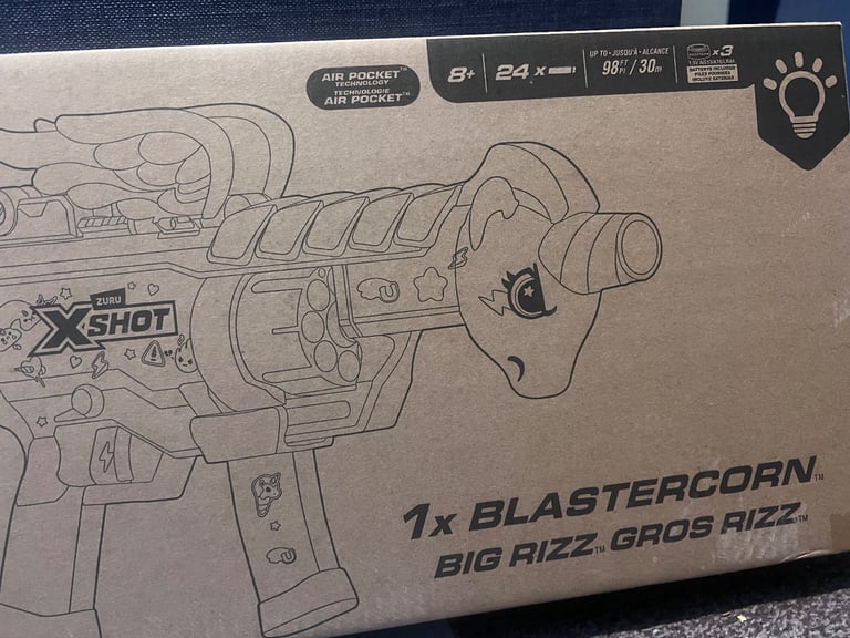 X-Shot Blastercorn Unicorn Big Rizz Dart Blaster Girls Boys Toy