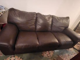 Leather Brown NEXT 3 peice sofa 