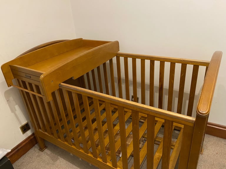 Beautiful Solid Wood Nursery Furniture Set - Cot Bed, Wardrobe & Chest of Drawers