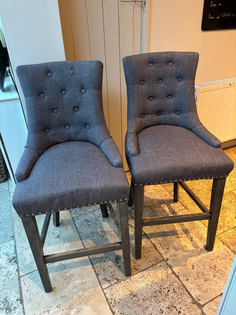 Pair of very comfortable, upholstered bar stools
