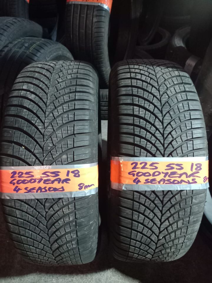225 55 18 Goodyear 4 seasons Matching pair Only £80 fitted and balanced open 7 days a week