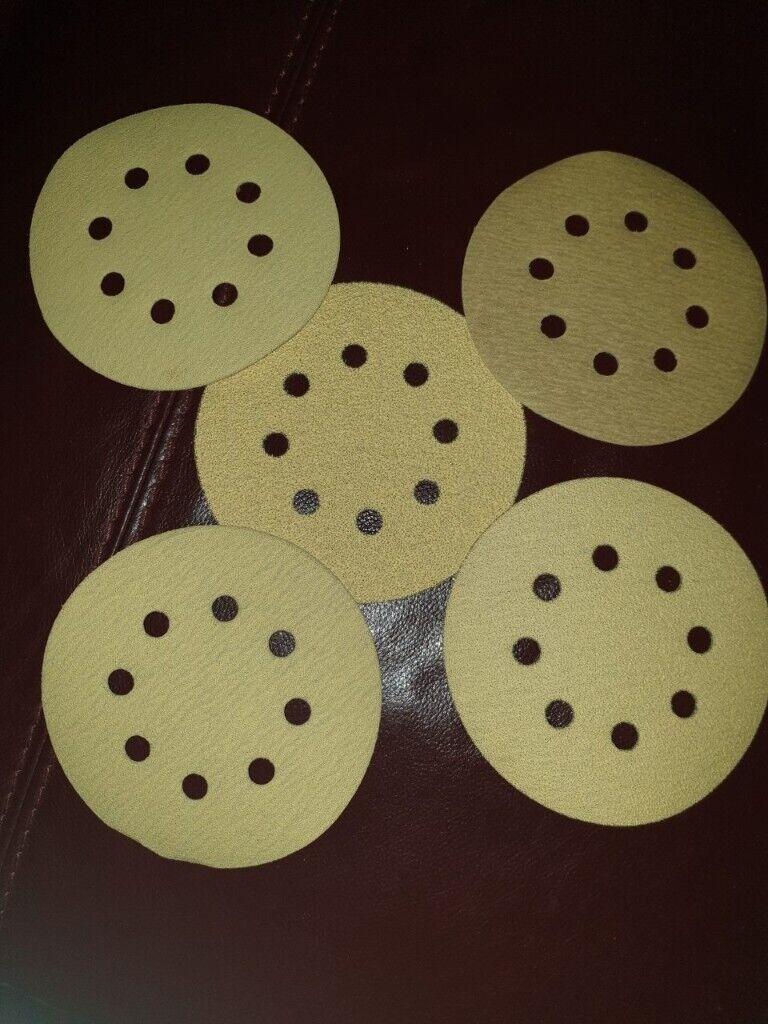 image for De Walt Cordless Random Orbital Sanding Discs Pads 8-Holes Gold Sand Paper 2019