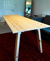 An Industrial Style Oak Dinning Table 