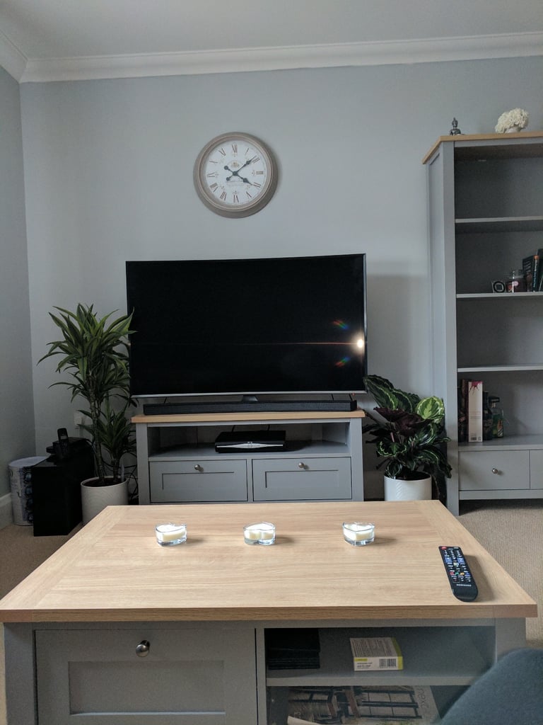 TV Stand – Modern Oak & Grey Finish (Next Furniture)
