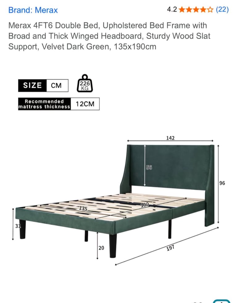Ex Display Double Bed Frame & Base- CAN DELIVER!