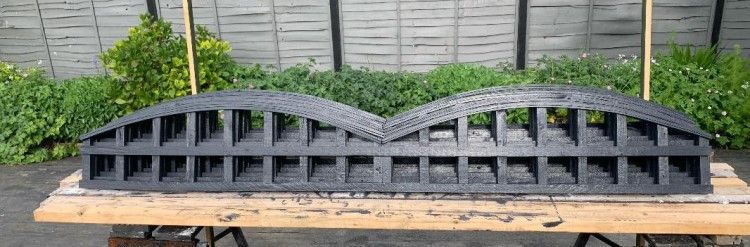 image for Double arch 7 feet long wooden garden trellis – 5 available - slate grey - £12 each, £50 the lot