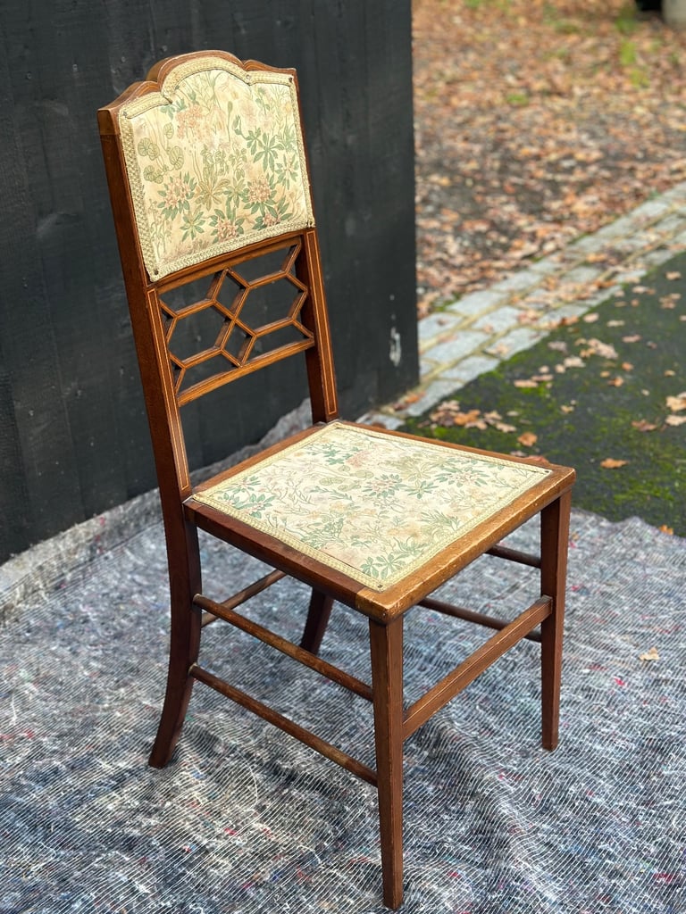 Antique floral wooden chair 