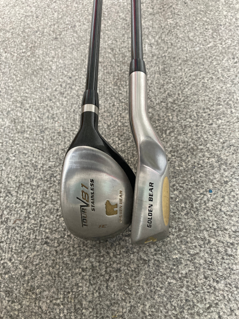 Golden Bear 3 Hybrid and 4 Iron Golf Clubs