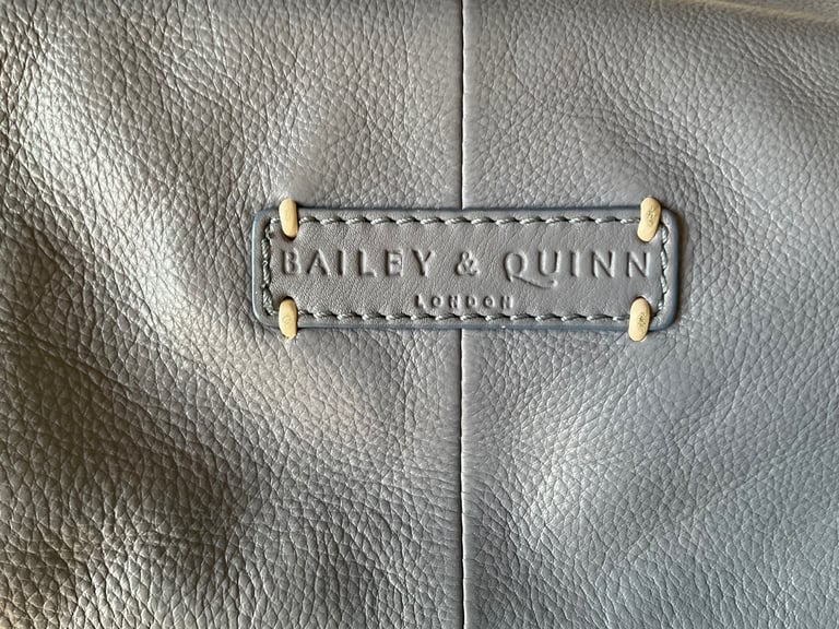 Bailey & Quinn Soft Leather Handbag & Dust-bag, Light Blue Excellent Condition