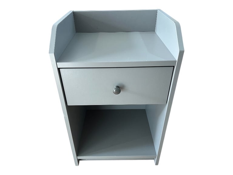 IKEA HAUGA Grey Bedside Table Single Drawer - Excellent Condition