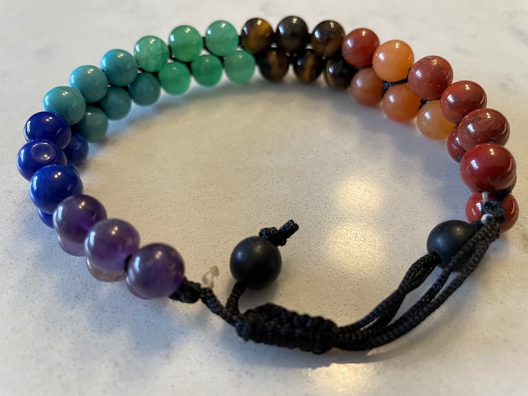 image for Crystal Gemstone 7 Chakra Stone Bracelet