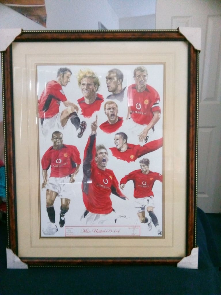 Manchester United limited Edition Signed Framed Print 