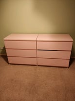 Pink Ikea Cabinets (Malm) x2