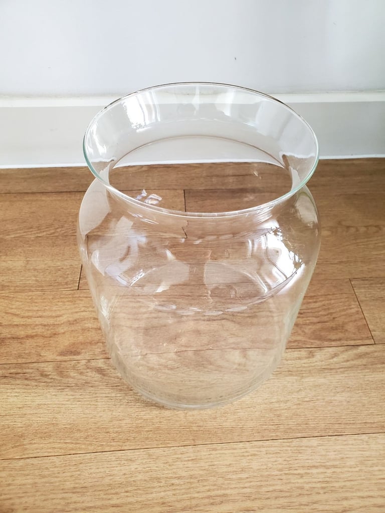 image for Big Clear Glass Flower Vase