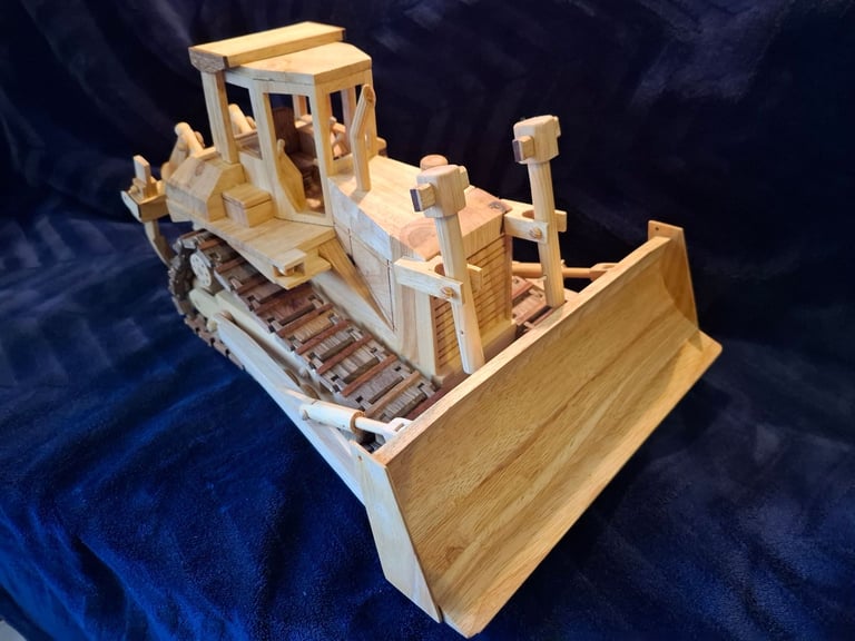 Wooden model bulldozer 