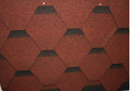 image for Hexagonal Fibreglass Roofing Shingles-Red/Green/Grey/Black