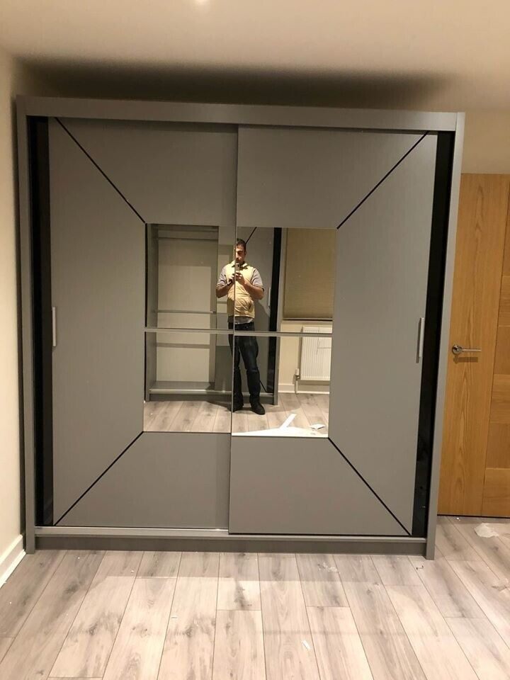 Sliding Mirror Doors Wardrobe- Mirror Door wardrobes-2 and 3 door wardrobe-MDF wood free delivery