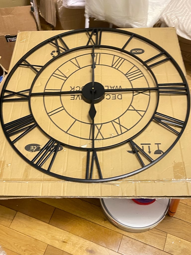 Brand New super large 30 inch 80 cm metal Skelton silent non ticking wall clock