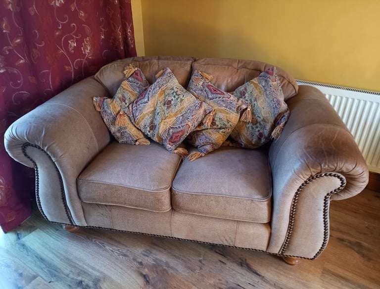 Nubuck Leather Sofas x2 by Thomas Lloyd  - Delivery Maybe Possible