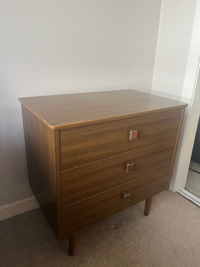 Mid century brown bed side table 