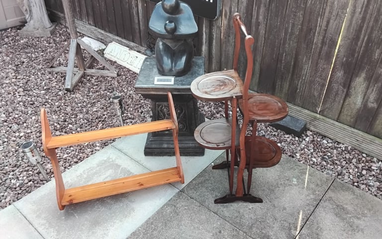 image for Antique edwardian 4 tier cake / sandwich stand & freebie